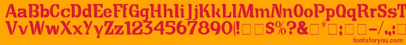 CuteCrateDisplaySsi Font – Red Fonts on Orange Background