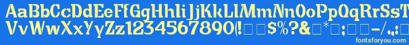 CuteCrateDisplaySsi Font – Yellow Fonts on Blue Background