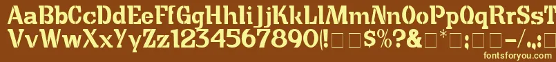 CuteCrateDisplaySsi Font – Yellow Fonts on Brown Background
