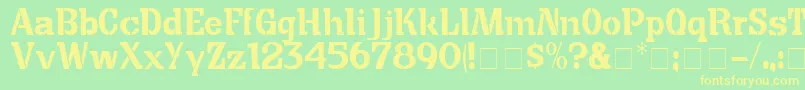 CuteCrateDisplaySsi Font – Yellow Fonts on Green Background