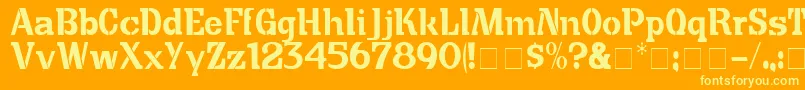Шрифт CuteCrateDisplaySsi – жёлтые шрифты на оранжевом фоне