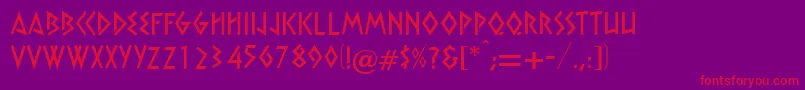 Więcej informacji o czcionce InscriptRegularDb Czcionka InscriptRegularDb – czerwone czcionki na fioletowym tle