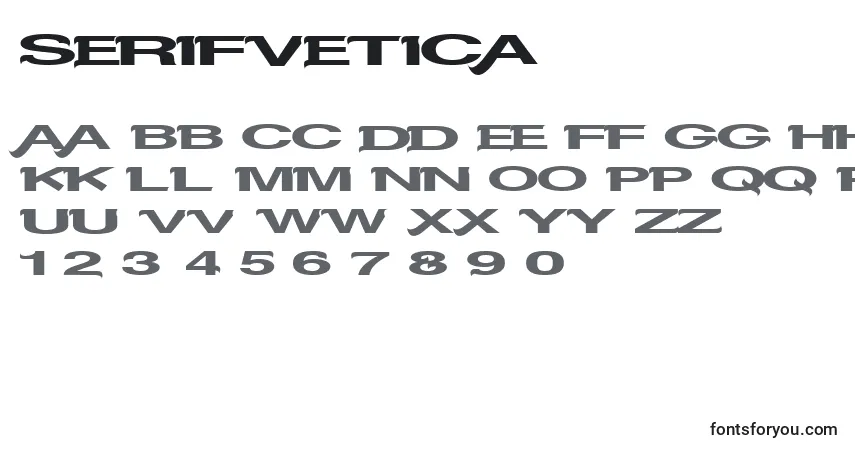 Schriftart Serifvetica – Alphabet, Zahlen, spezielle Symbole