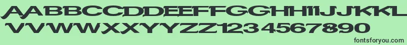 フォントSerifvetica – 緑の背景に黒い文字