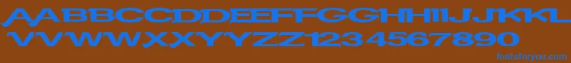 Serifvetica-fontti – siniset fontit ruskealla taustalla