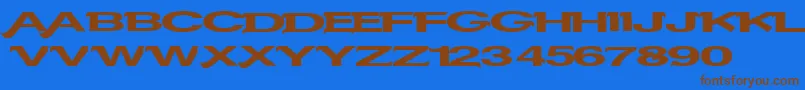 Czcionka Serifvetica – brązowe czcionki na niebieskim tle