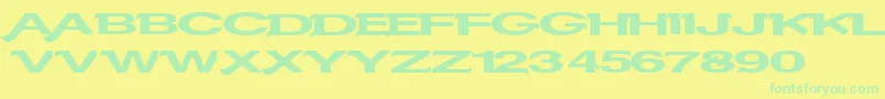 Serifvetica Font – Green Fonts on Yellow Background