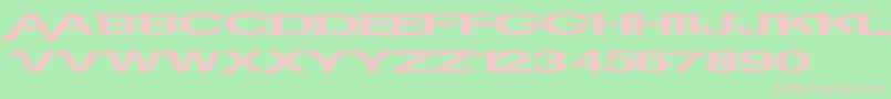 Serifvetica-fontti – vaaleanpunaiset fontit vihreällä taustalla