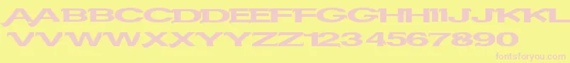 Serifvetica Font – Pink Fonts on Yellow Background