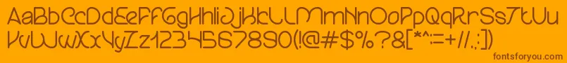 Fonte TreesOfHappiness – fontes marrons em um fundo laranja