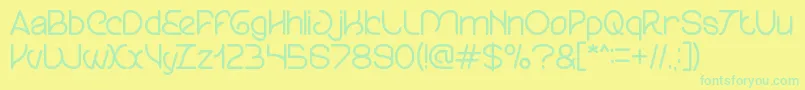 Fonte TreesOfHappiness – fontes verdes em um fundo amarelo