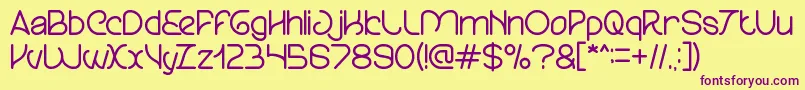 TreesOfHappiness Font – Purple Fonts on Yellow Background