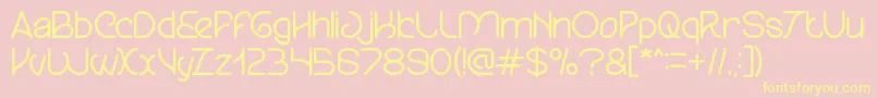 TreesOfHappiness Font – Yellow Fonts on Pink Background