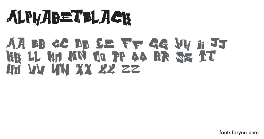 Fuente AlphabetBlack - alfabeto, números, caracteres especiales