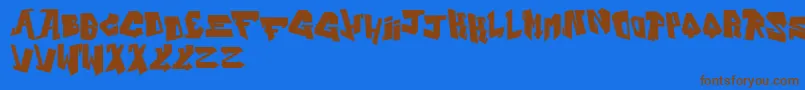 AlphabetBlack Font – Brown Fonts on Blue Background