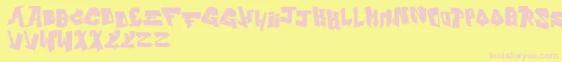 AlphabetBlack Font – Pink Fonts on Yellow Background