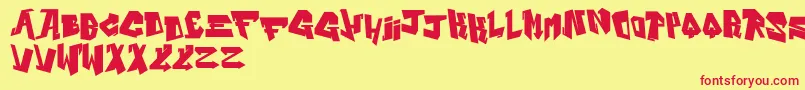 フォントAlphabetBlack – 赤い文字の黄色い背景