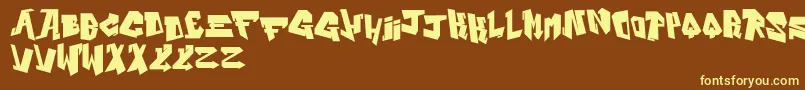 AlphabetBlack Font – Yellow Fonts on Brown Background