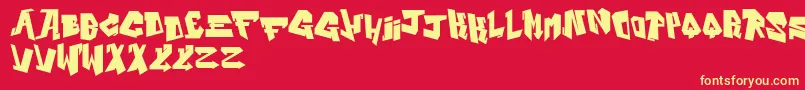 AlphabetBlack Font – Yellow Fonts on Red Background
