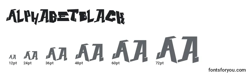 Tamanhos de fonte AlphabetBlack