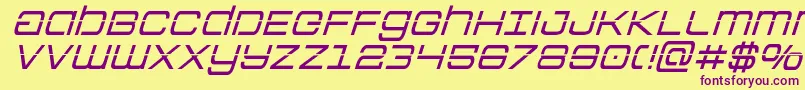 Шрифт Colonymarineslaserital – фиолетовые шрифты на жёлтом фоне