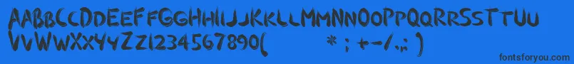 GuilinShad2 Font – Black Fonts on Blue Background