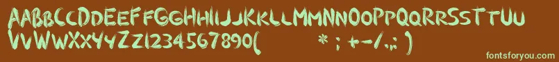 GuilinShad2 Font – Green Fonts on Brown Background