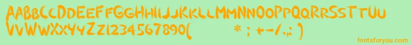 GuilinShad2-Schriftart – Orangefarbene Schriften auf grünem Hintergrund