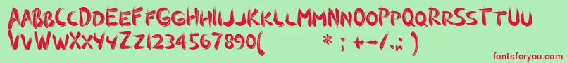 GuilinShad2 Font – Red Fonts on Green Background