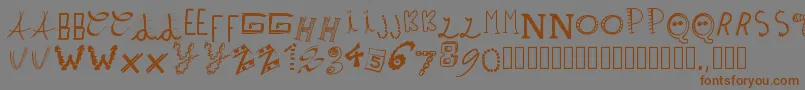 Pwpatchwrks Font – Brown Fonts on Gray Background