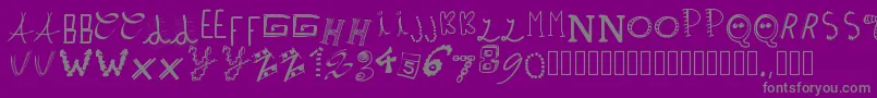フォントPwpatchwrks – 紫の背景に灰色の文字