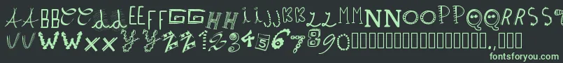 Pwpatchwrks Font – Green Fonts on Black Background