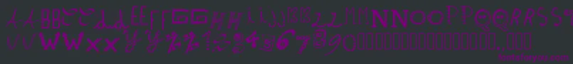 Pwpatchwrks-fontti – violetit fontit mustalla taustalla