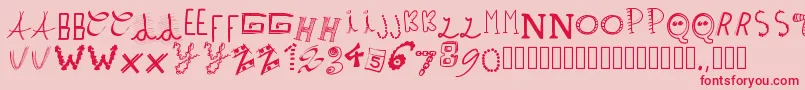 fuente Pwpatchwrks – Fuentes Rojas Sobre Fondo Rosa