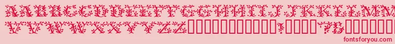 Vinecapsssk-Schriftart – Rote Schriften auf rosa Hintergrund