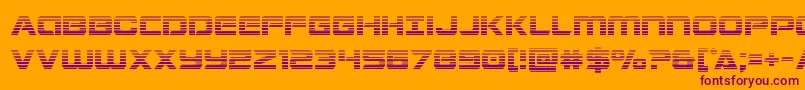 Stardustergrad-Schriftart – Violette Schriften auf orangefarbenem Hintergrund