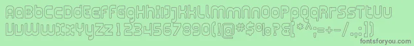 Plasma09-fontti – harmaat kirjasimet vihreällä taustalla