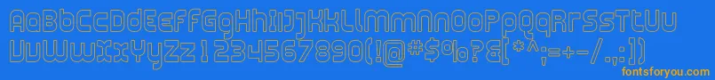 Plasma09-Schriftart – Orangefarbene Schriften auf blauem Hintergrund