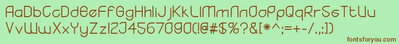 YodoRegular Font – Brown Fonts on Green Background