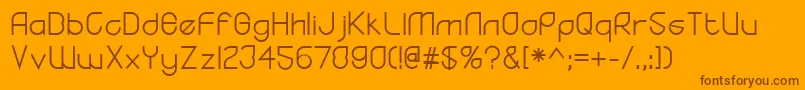 YodoRegular-Schriftart – Braune Schriften auf orangefarbenem Hintergrund