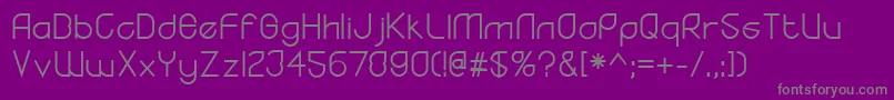 YodoRegular-Schriftart – Graue Schriften auf violettem Hintergrund