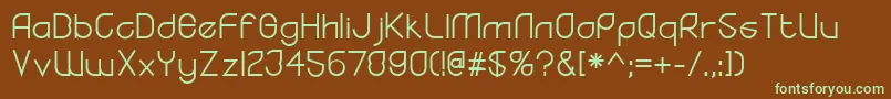 YodoRegular Font – Green Fonts on Brown Background