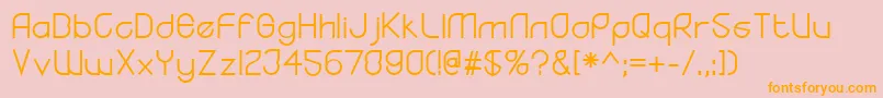 YodoRegular-Schriftart – Orangefarbene Schriften auf rosa Hintergrund