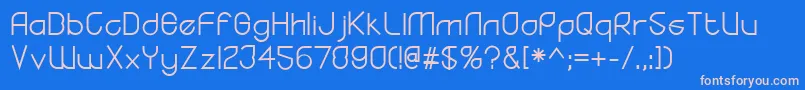 YodoRegular Font – Pink Fonts on Blue Background