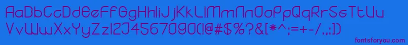 YodoRegular-Schriftart – Violette Schriften auf blauem Hintergrund