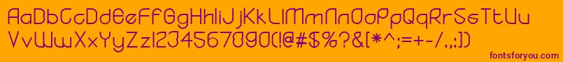 YodoRegular-Schriftart – Violette Schriften auf orangefarbenem Hintergrund
