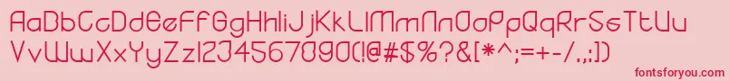 YodoRegular-Schriftart – Rote Schriften auf rosa Hintergrund