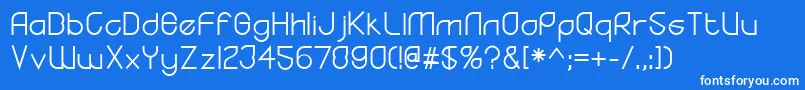 YodoRegular Font – White Fonts on Blue Background