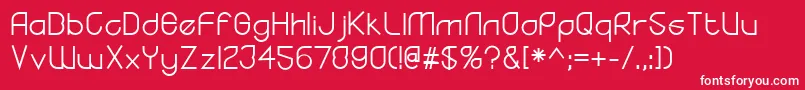 YodoRegular-Schriftart – Weiße Schriften auf rotem Hintergrund
