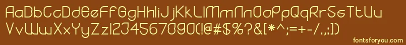 YodoRegular Font – Yellow Fonts on Brown Background